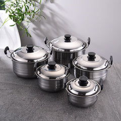 10pcs Kitchen Ware Soup Steamer Pot Set With Lid Stainless Steel Cooking Pot Set Cookware Sets Household Items