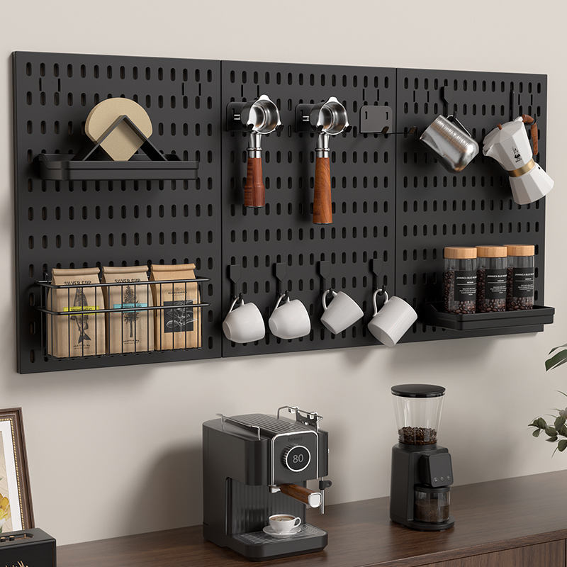 OEM Pegboard Wall Organizer Manufacturer Wall-Mounted Coffee Tool Organizer for Kitchen