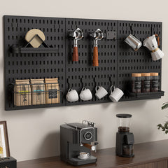 OEM Pegboard Wall Organizer Manufacturer Wall-Mounted Coffee Tool Organizer for Kitchen