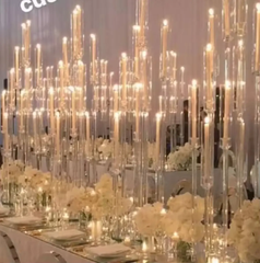 Acrylic Candle Holder Wedding Candelabra Centerpieces Candlestick Flower Stand for Party Wedding Decoration