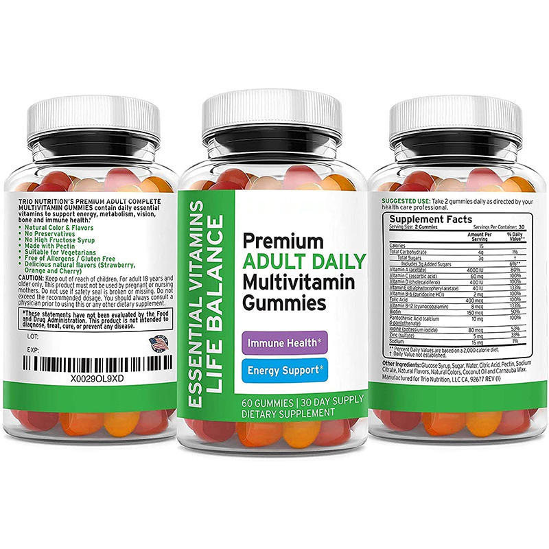 Adult Daily Multivitamin Gummies Beauty Vitamins Gummies for Immue Health Energy Support