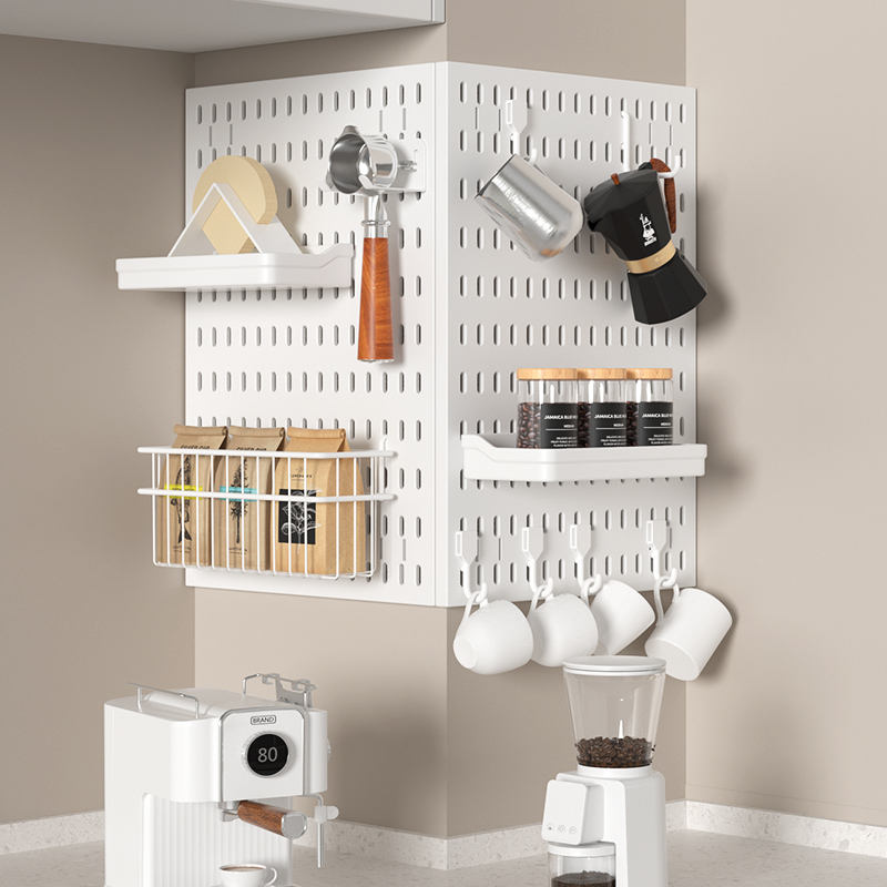 OEM Pegboard Wall Organizer Manufacturer Wall-Mounted Coffee Tool Organizer for Kitchen