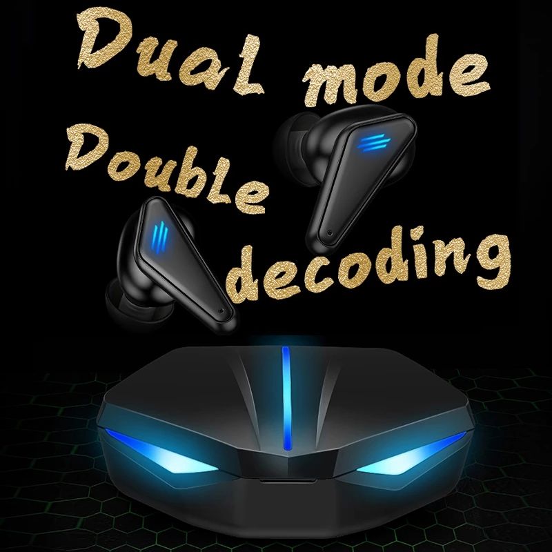 Gaming Headset Low Latency Bluetooth Earphones Earbuds with Mic Bass Audio Sound Positioning Wireless Headphones for PUBG