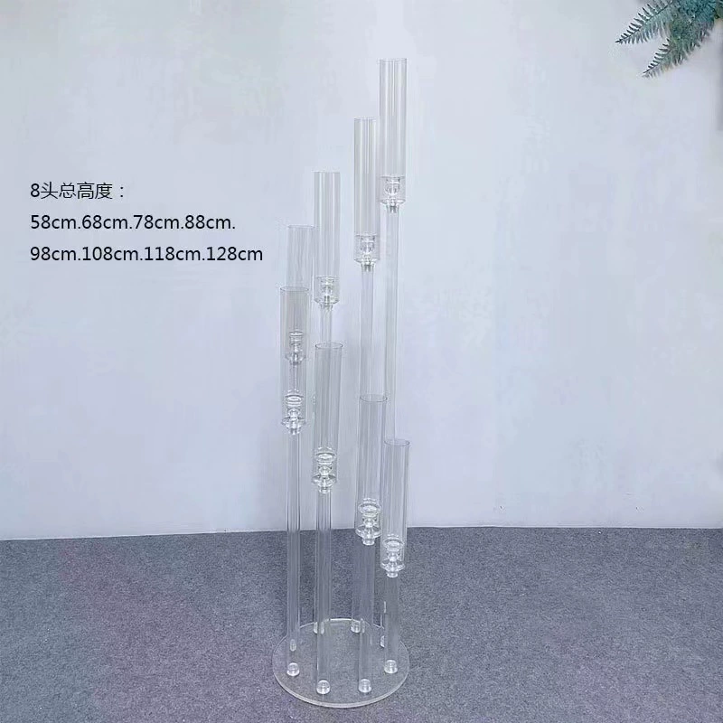 Acrylic Candle Holder Wedding Candelabra Centerpieces Candlestick Flower Stand for Party Wedding Decoration