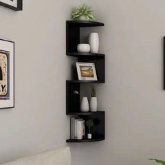 Nordic 5 Layers Wooden Corner Shelf Floating Semi-Circle Storage Shelves Bookshelf Wall Display Corner Shelf Home Decor