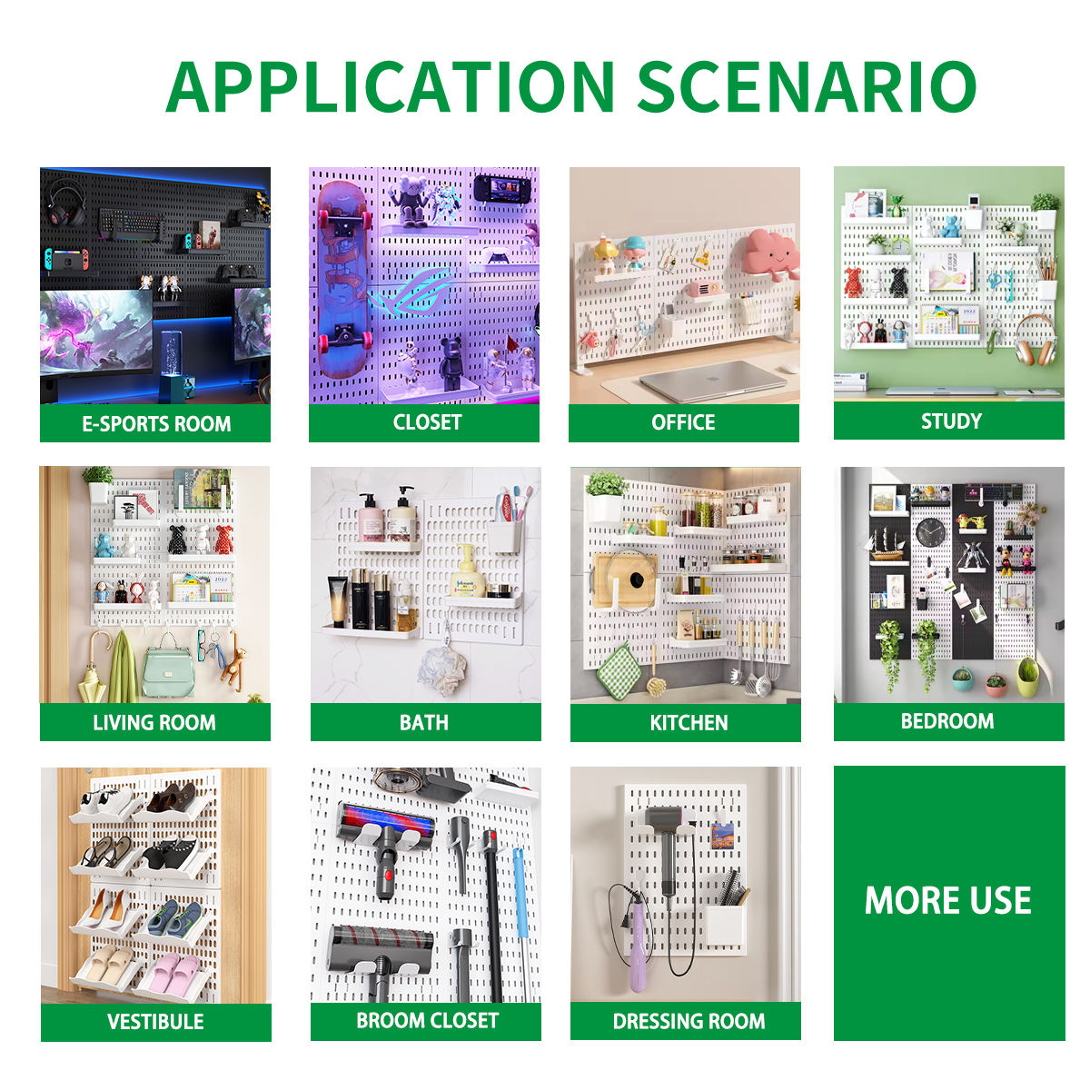 OEM Pegboard Wall Organizer Manufacturer Wall-Mounted Coffee Tool Organizer for Kitchen