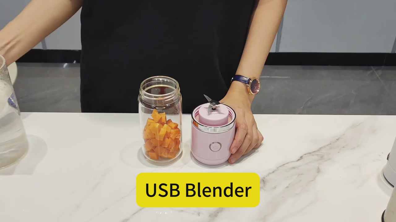 Custom Logo Hand Battery Fresh Rechargeable Personal Usb Small Machine Electric Portable Mini Fruit Juicer Blender Mixer